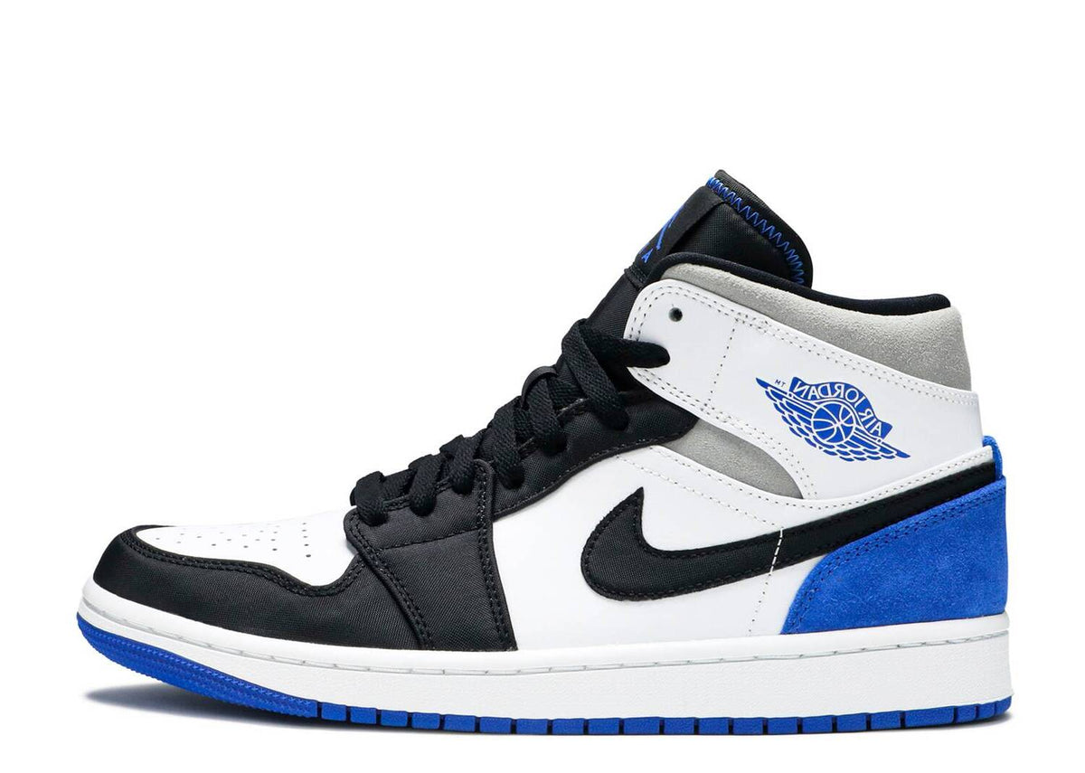 T nis Air Jordan 1 Mid Royal Black Toe Royal Sneakers